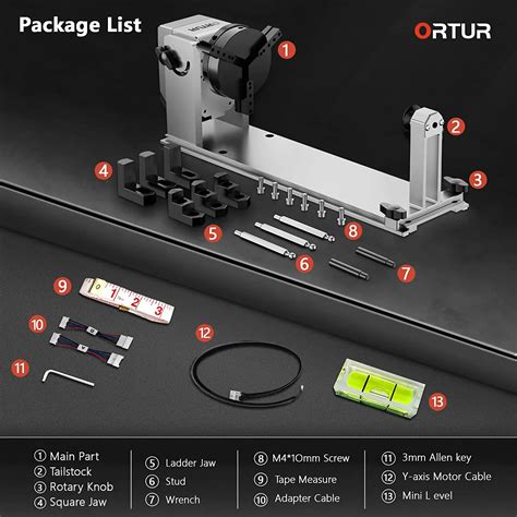 ortur rotary chuck accessories